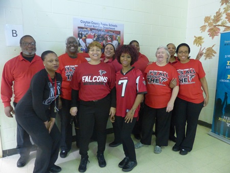 Cafe Staff Supports the Falcons
